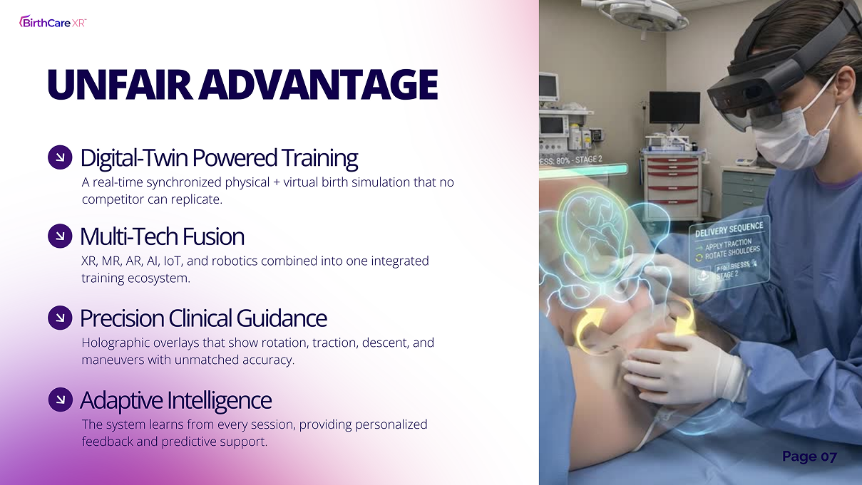 BirthCare XR product experience and website concept