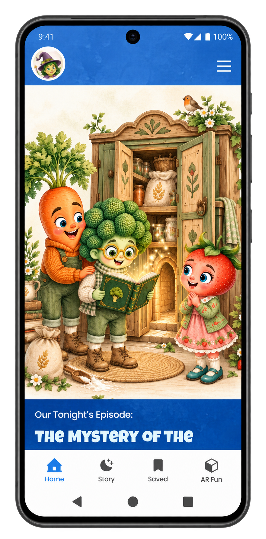 Nutrizle Kids app homepage