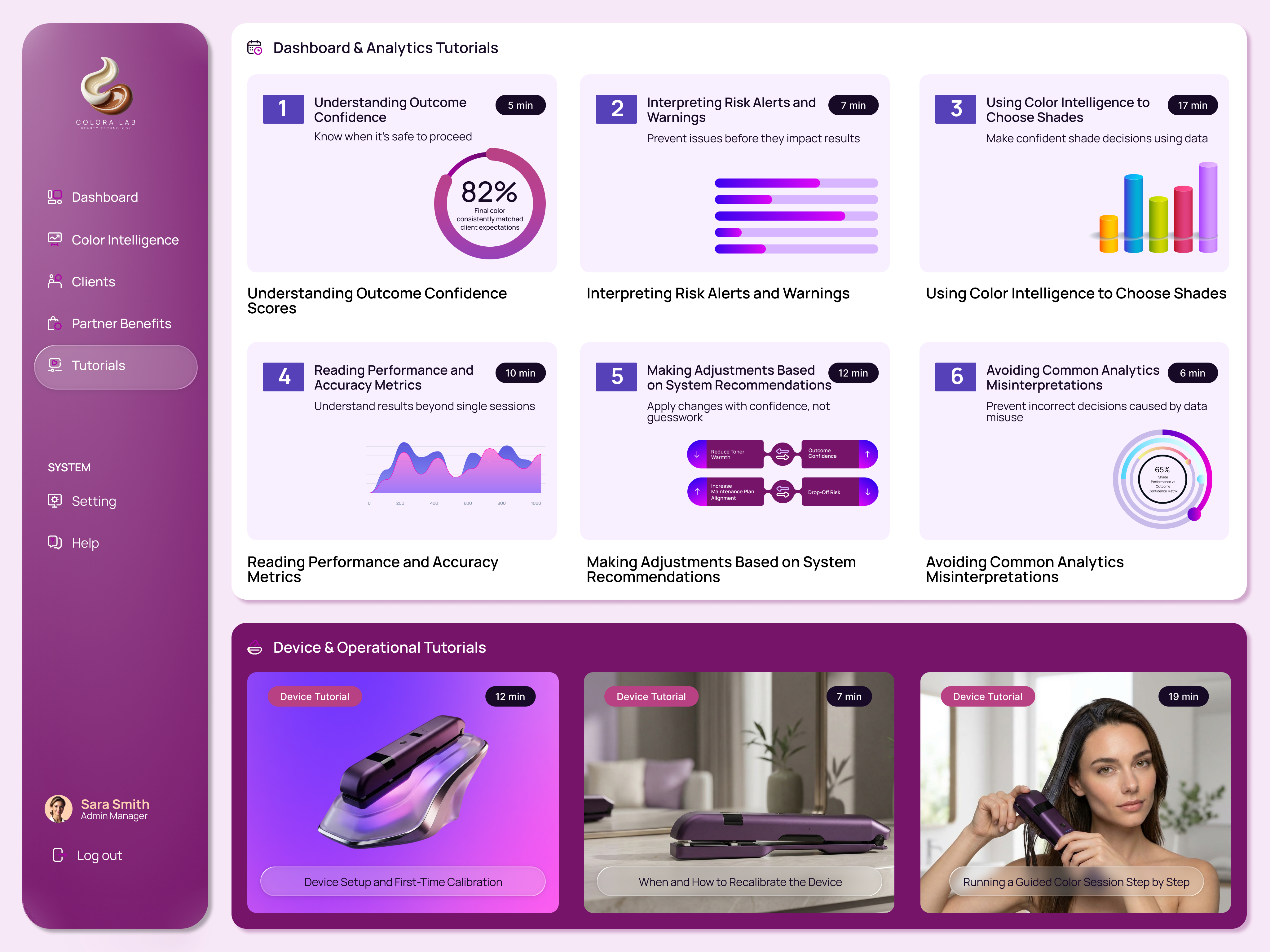 Guided tutorial screens for the consumer experience